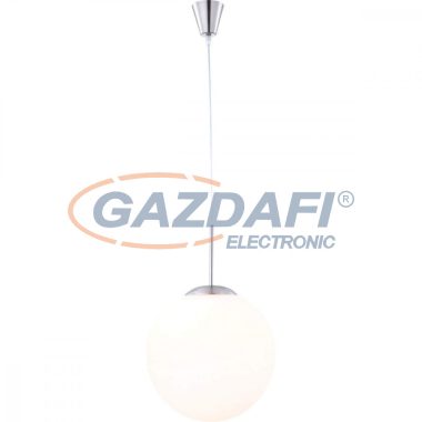 GLOBO 1582 BALLA Függeszték , 60W , E27 , 230V , nikkel matt/ opál üveg