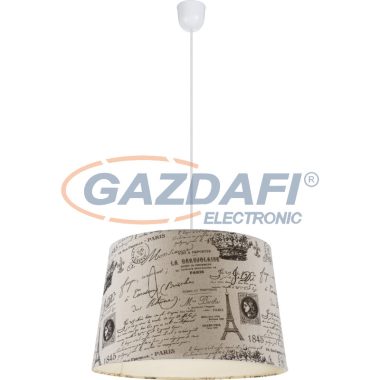 GLOBO 21692H METALIC Függeszték textil mintás, D:400, H:1350, 1xE27 60W 230V