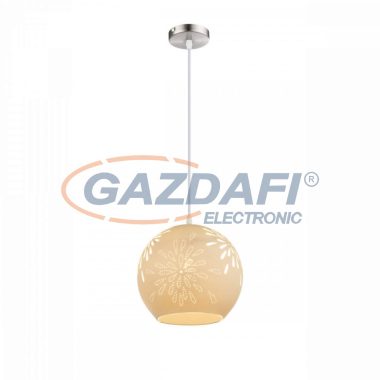 GLOBO 22803H Subara Függeszték , 40W , E27 , porcelán, nikkel matt, textilkábel