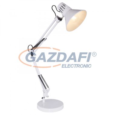 GLOBO 28049W CHIFA Asztali lámpa fém fehér színben. A satu és a talp is a termék tartozéka. H:820, exkl. 1xE27 60W 230V