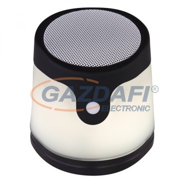 GLOBO 39904 GROPINA Asztali lámpa Bluetooth funkcióval. RGB színváltós. USB Kabelel tölthető, hordozható, inkl. 1x18650 3, 7V 1500mAh, D:98, H:107, inkl. 6xRGB LED 0,06W 3V, 3xLED 0,06W 3V