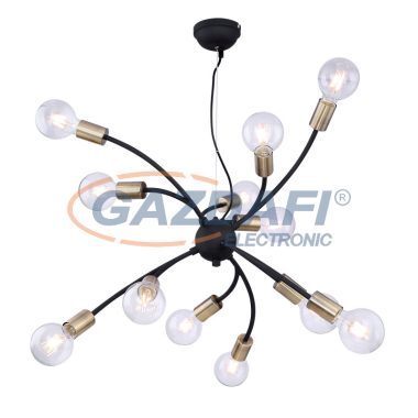 GLOBO 54003-12 SARINI Függeszték metál fekete -antik réz. Ø800, H:1200, exkl. 12xE27 60W 230V