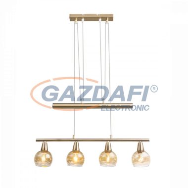 GLOBO 54346-4Z Lara Függesztékes lámpa, LED 4W, 4x E14, 3000 K, 4x 320 Lm, anitk arany, üveg