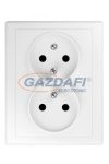 GREENLUX GXKP009 Dupla csatlakozóaljzat JUPITER 250V 16A fehér 2x(2P+PE)