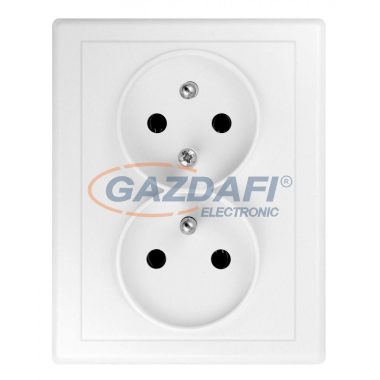 GREENLUX GXKP009 Dupla csatlakozóaljzat JUPITER 250V 16A fehér 2x(2P+PE)