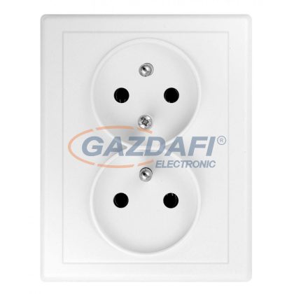   GREENLUX GXKP009 Dupla csatlakozóaljzat JUPITER 250V 16A fehér 2x(2P+PE)