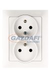 GREENLUX GXKP038 Dupla csatlakozóaljzat PREMIUM fehér 250V 16A 2x(2P+PE)