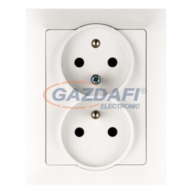 GREENLUX GXKP038 Dupla csatlakozóaljzat PREMIUM fehér 250V 16A 2x(2P+PE)