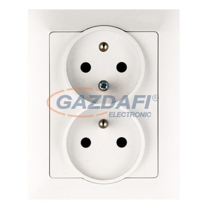   GREENLUX GXKP038 Dupla csatlakozóaljzat PREMIUM fehér 250V 16A 2x(2P+PE)