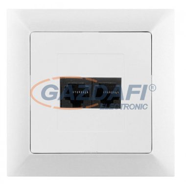 GREENLUX GXKP051 Dupla kommunikációs csatlakozóaljzat 2x8pin Cat6 PREMIUM fehér