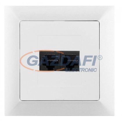   GREENLUX GXKP051 Dupla kommunikációs csatlakozóaljzat 2x8pin Cat6 PREMIUM fehér