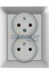 GREENLUX GXKP138 PREMIUM ZA-26 S Dupla csatlakozóaljzat 2x(2P+PE), 16A ezüst