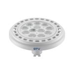   GTV LD-ES11110-30 LED izzó 12W, ES111, 3000K,12xPOWER LED, FEHÉR, GU10, sugárzási szög 45°, 230V, 950 lm,átlátszó üveg, magassága 65mm