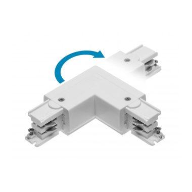 GTV XAE-LKLRZWB-00 CSATLAKOZÓ L 90° X-RAIL-hez, 101x101mm, állítható, fehér