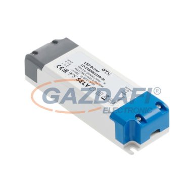 GTV LD-ZASPRO33W-30 LED tápegység PRO 24W, 220-240AC bemenet, 50/60Hz, 12VDC kimenet IP20, 140x47x29mm