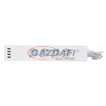   GREENLUX GXSH023 WiFi 4SOC SCHUKO 4USB Asztali okos elosztó kapcsolóval, 1,8 m kábel