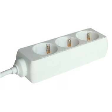 TRACON H3 Hordozható elosztósáv, normál, fehér 3×SCHUKO, 1,5m, max.16A, 250VAC, 3680W, 3x1,0mm2, H05VV-F