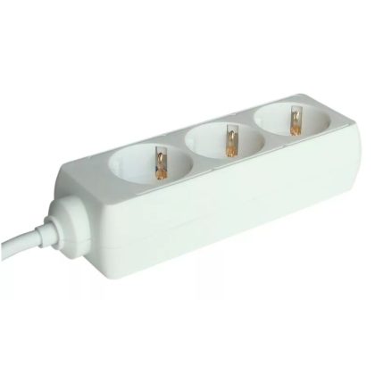   TRACON H3 Hordozható elosztósáv, normál, fehér 3×SCHUKO, 1,5m, max.16A, 250VAC, 3680W, 3x1,0mm2, H05VV-F