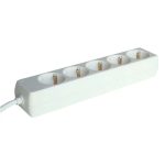   TRACON H5 Hordozható elosztósáv, normál, fehér 5×SCHUKO, 1,5m, max.16A, 250VAC, 3680W, 3x1,0mm2, H05VV-F