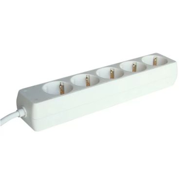 TRACON H5 Hordozható elosztósáv, normál, fehér 5×SCHUKO, 1,5m, max.16A, 250VAC, 3680W, 3x1,0mm2, H05VV-F