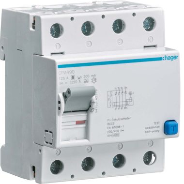 HAGER CPA490 Fi-relé, 4P, 125A, 300mA, S