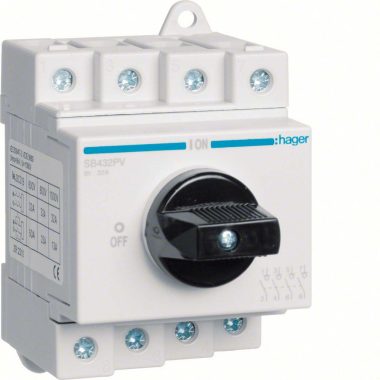 HAGER SB432PV Terheléskapcsoló, 1000V, DC, 32A