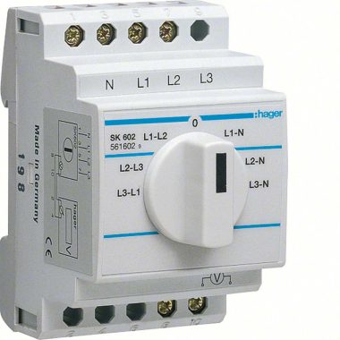 HAGER SK602 Voltmérő átkapcsoló, 7 állású, 20A, 400V, 3M