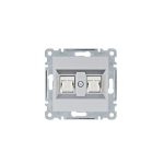   HAGER WL2122 Dupla számítógépaljzat RJ45, cat.5e, UTP - ezüst