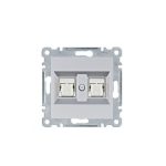   HAGER WL2162 Dupla számítógépaljzat RJ45, cat.6e, UTP - ezüst