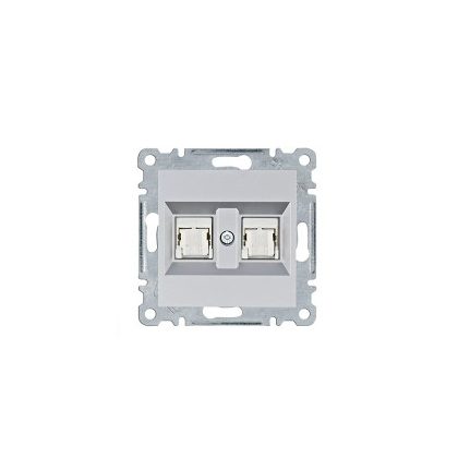   HAGER WL2162 Dupla számítógépaljzat RJ45, cat.6e, UTP - ezüst