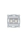 HAGER WL2182 Dupla számítógépaljzat RJ45, cat.6e, FTP - ezüst