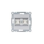   HAGER WL2182 Dupla számítógépaljzat RJ45, cat.6e, FTP - ezüst