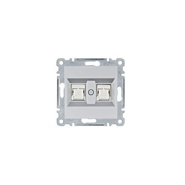 HAGER WL2182 Dupla számítógépaljzat RJ45, cat.6e, FTP - ezüst