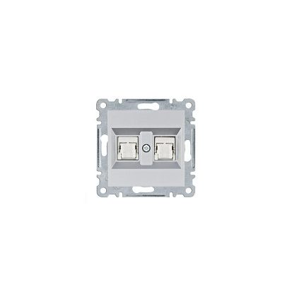   HAGER WL2182 Dupla számítógépaljzat RJ45, cat.6e, FTP - ezüst