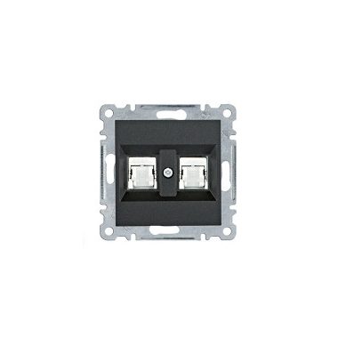 HAGER WL2183 Dupla számítógépaljzat RJ45, cat.6e, FTP - fekete