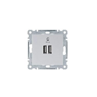 HAGER WL4212 USB töltő, 2A - ezüst