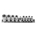   HÖGERT HT1A884 Torx bit foglalat készlet 1/4" és 3/8", 9 db