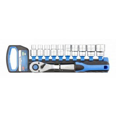 HÖGERT HT1R332 Aljzatkészlet racsnis fogantyúval  1/2", CrV acél, 72 T, 11 db