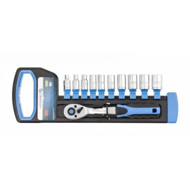 HÖGERT HT1R334 Aljzatkészlet racsnis fogantyúval 1/4", CrV acél, 72 T, 11 db