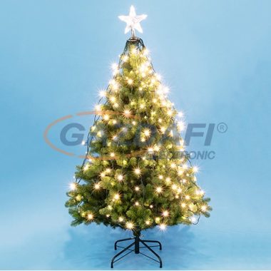 HOME LKD 200 TREE LED-es fénypiramis csúcsdísszel, meleg fehér, 8x2,4 m