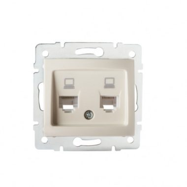 KANLUX 24814 DOMO 01-1410-003 Dupla adatcsatlakozó aljzat független 2xRJ45 Cat 5e krém