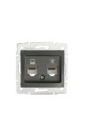 KANLUX 24934 DOMO 01-1430-041 Adatcsatlakozó aljzat RJ45 Cat 5e+RJ11 grafit