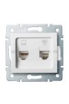 KANLUX 25112 LOGI 02-1430-002 Adat-telefoncsatlakozó aljzat (RJ45 Cat 5e+RJ11)