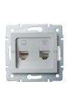 KANLUX 25230 LOGI 02-1430-043 Adat-telefoncsatlakozó aljzat (RJ45 Cat 5e+RJ11)