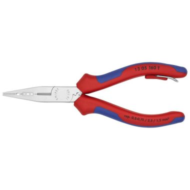 KNIPEX 13 05 160 T BK Huzalozó fogó rögzítőszemmel krómozott 160 mm