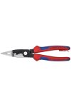 KNIPEX 13 82 200 T BK  Elektromos szerelőfogó rögzítőszemmel feketére foszfátozott 200 mm