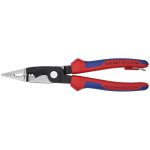   KNIPEX 13 82 200 T BK  Elektromos szerelőfogó rögzítőszemmel feketére foszfátozott 200 mm