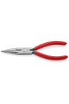 KNIPEX 25 01 160 SB Fél-kerek csőrű fogó vágóéllel (Rádiófogó) feketére foszfátozott 160 mm