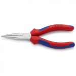   KNIPEX 25 05 160 SB Fél-kerek csőrű fogó vágóéllel (Rádiófogó) krómozott 160 mm