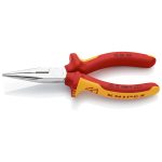   KNIPEX 25 06 160 SB Fél-kerek csőrű fogó vágóéllel (Rádiófogó) krómozott VDE 160 mm